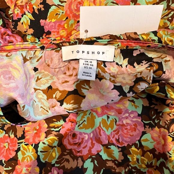 Topshop floral ruffle wrap mini dress in multi - Picture 7 of 7